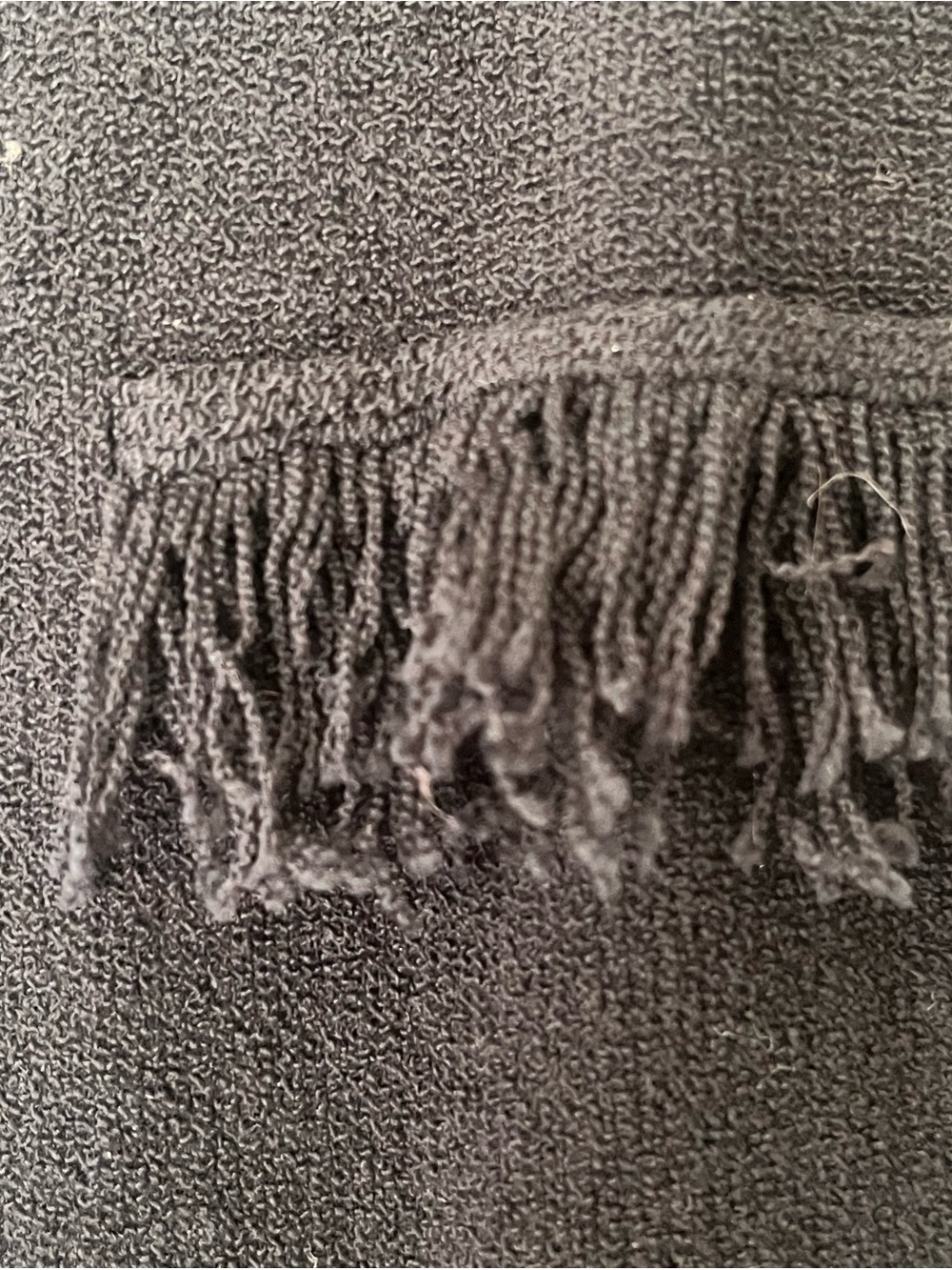 St. John Black Sleeveless Fringe-Trim Knit Top - Picture 3 of 4